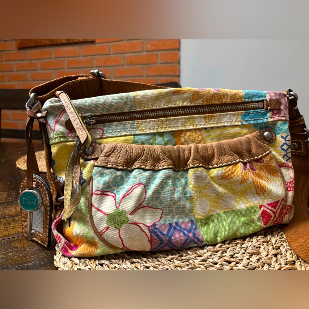 Fossil Multicolor Patchwork Crossbody Bag